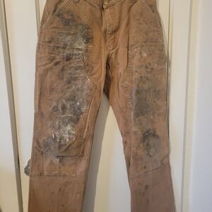 Distressed Carhartt Brown Work Pants 33x30